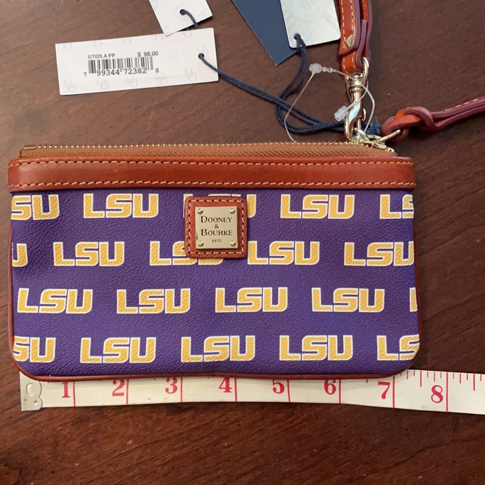 Dooney & Bourke LSU purse Wristlet NWT purple